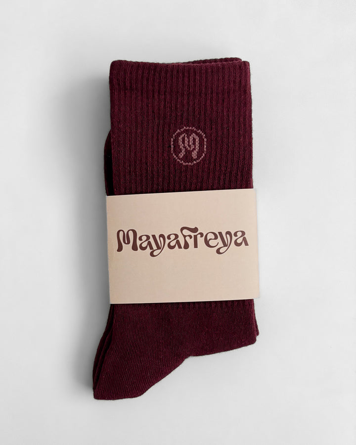 Zoe Deep Bordeaux Socks