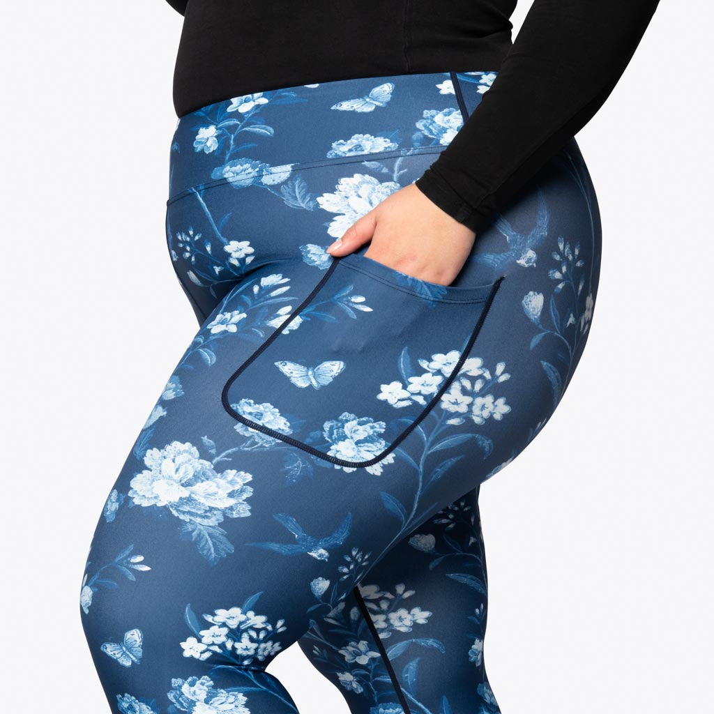 Blue Vintage Bloom Leggings