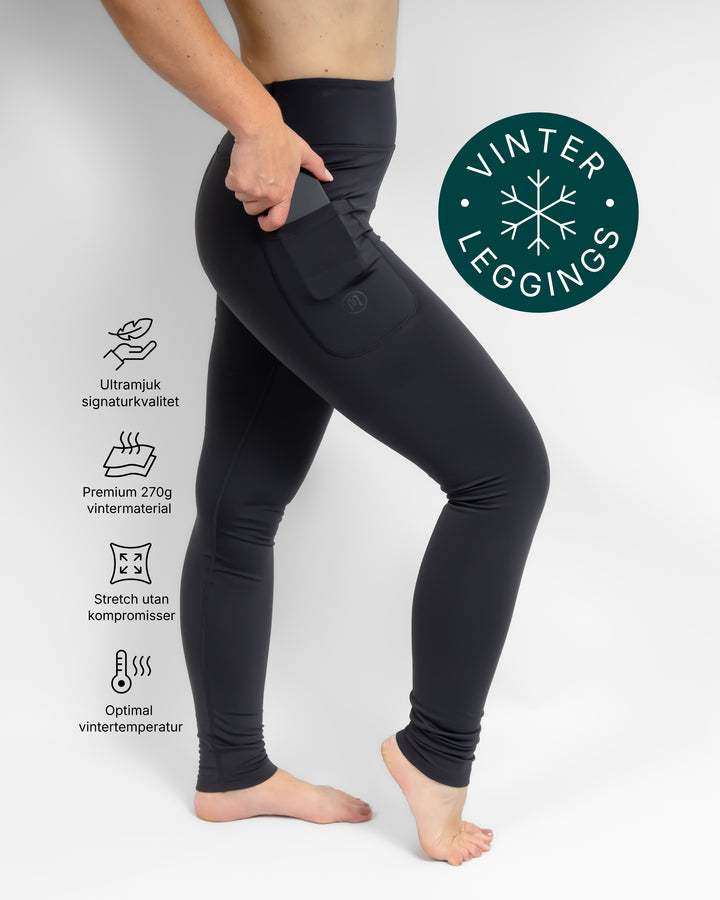 Aya Deep Grey Winter Leggings