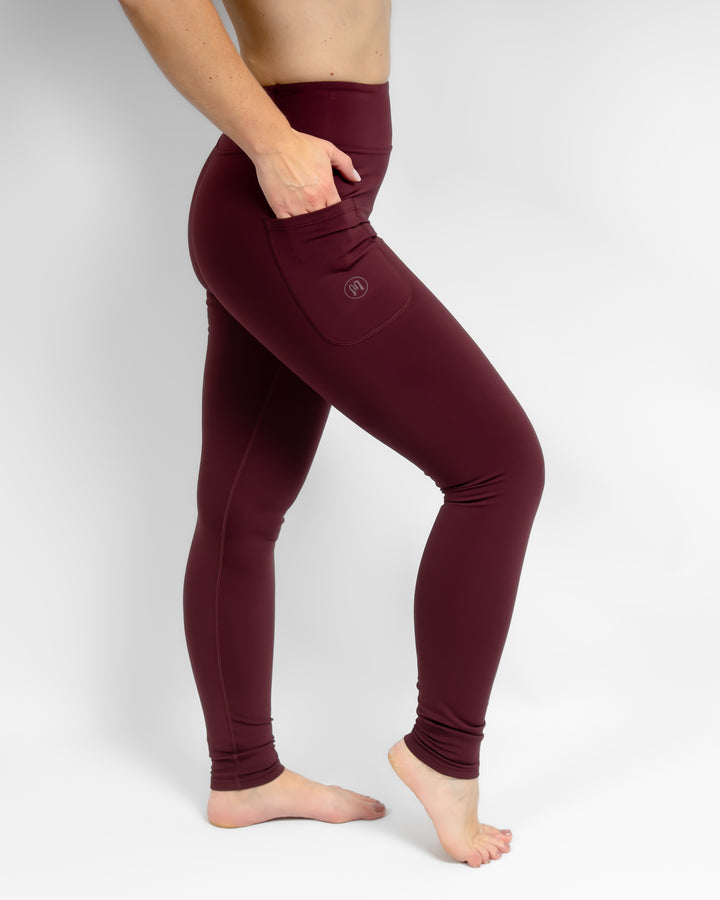 Aya Deep Bordeaux Winter Leggings