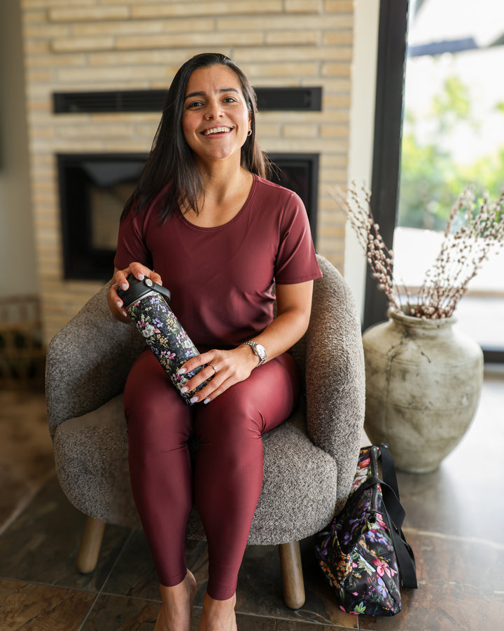 Aya Deep Bordeaux Winter Leggings