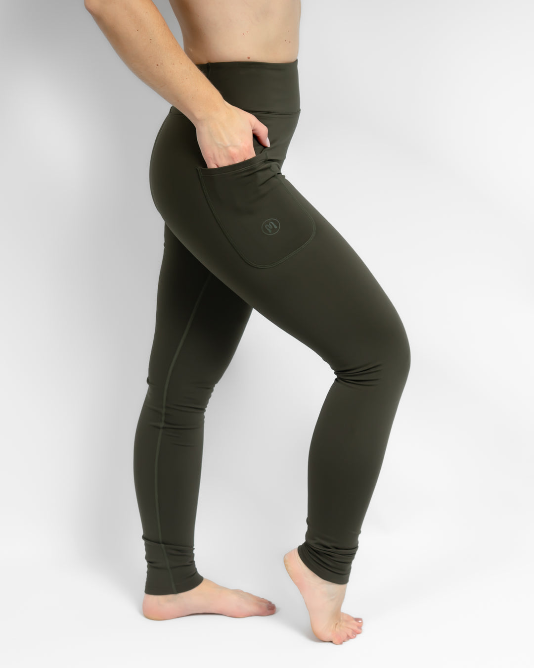 Aya Deep Olive Winter Leggings