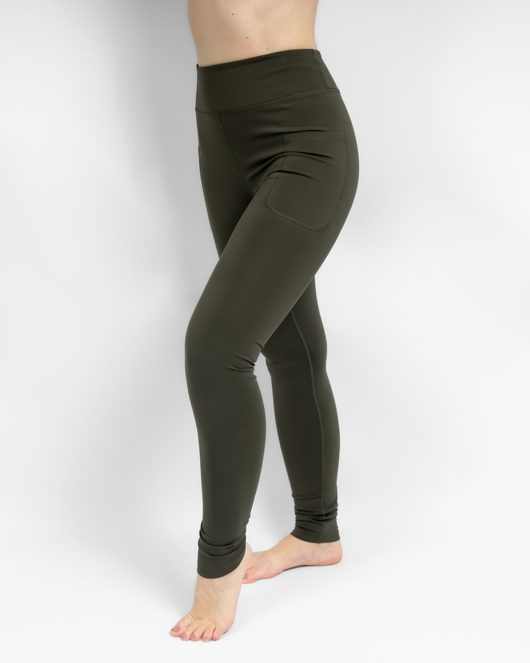 Aya Deep Olive Winter Leggings