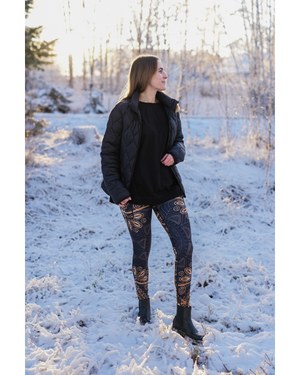 Aya Golden Mandala Tight Fit Winter Leggings