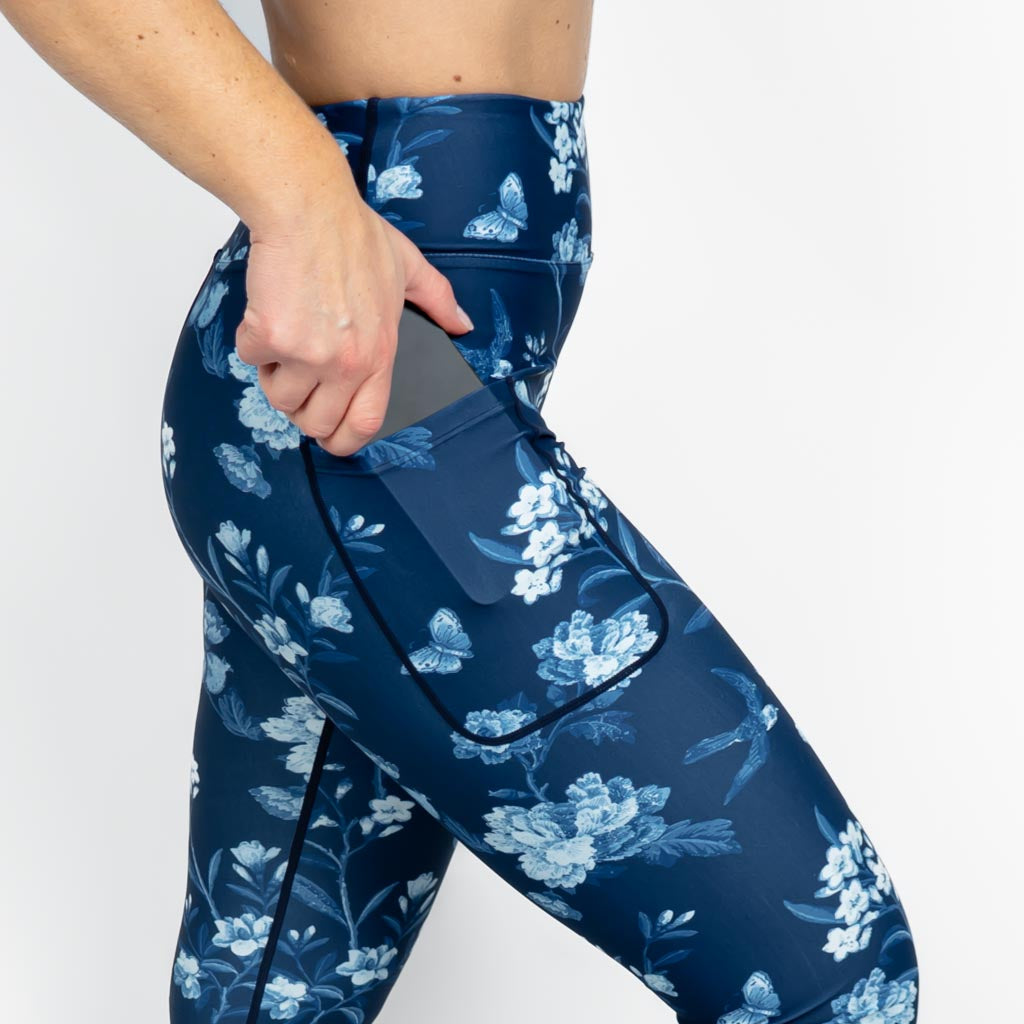 Blue Vintage Bloom Leggings