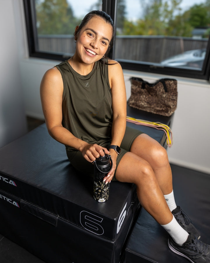 Lea Deep Olive Sports Top