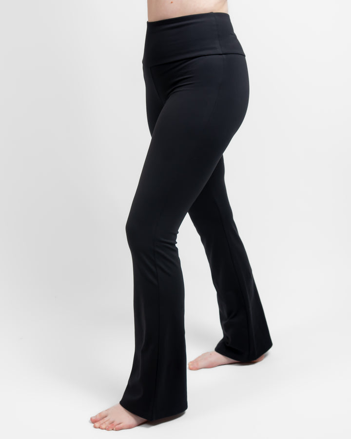Maya Black Flared Leggings Without Pockets