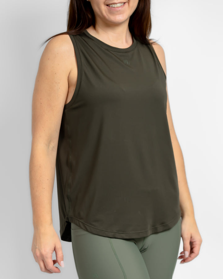 Lea Deep Olive Sports Top