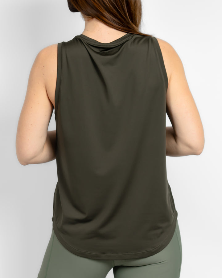 Lea Deep Olive Sports Top