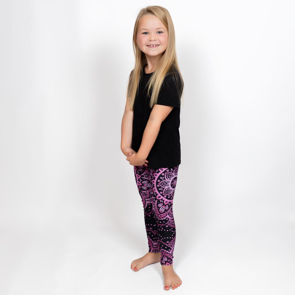 Magenta Mandala Leggings – Barn