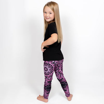 Magenta Mandala Leggings – Barn