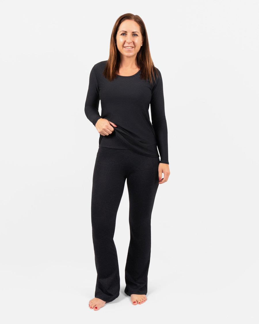 Maya Black Botanical Flared Leggings Shop the Look