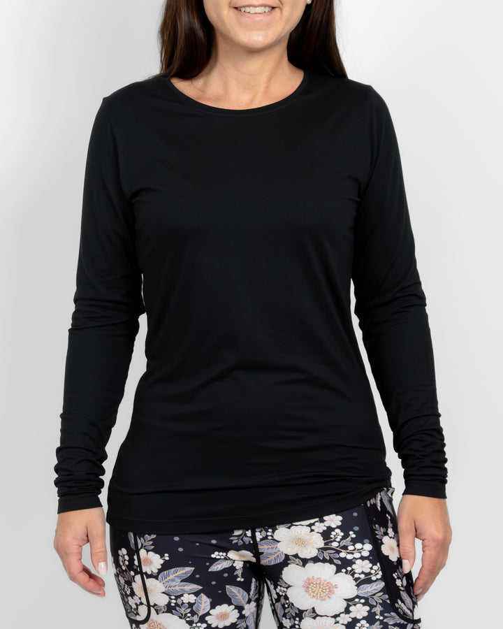 Mira Fitted Black Long-Sleeve