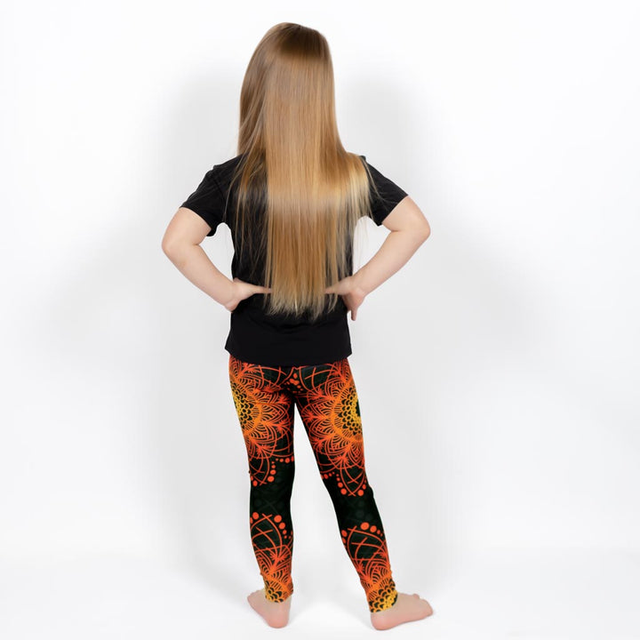 Orange Mandala Kids' Leggings