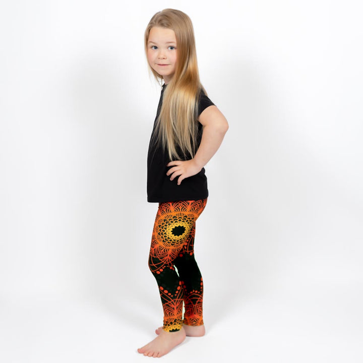 Orange Mandala Kids' Leggings