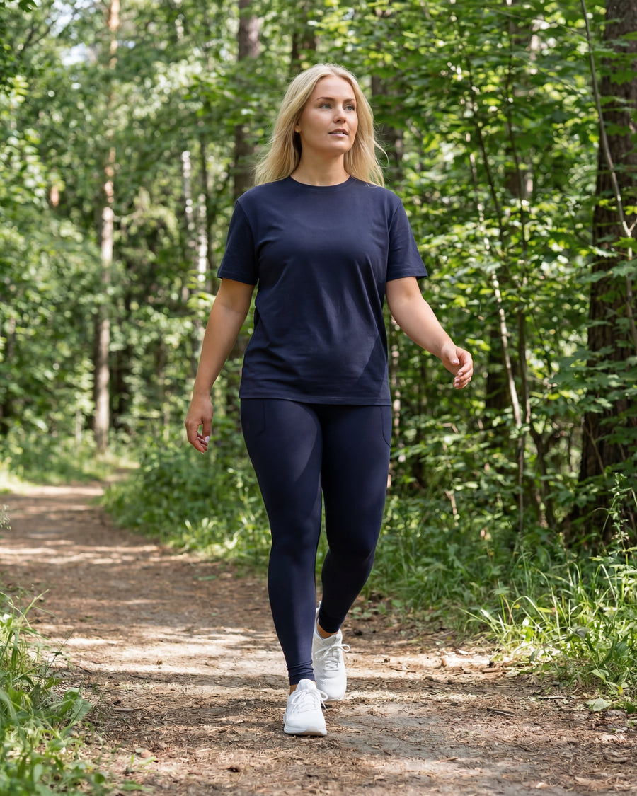 Holly Deep Blue Tie Waist Leggings look