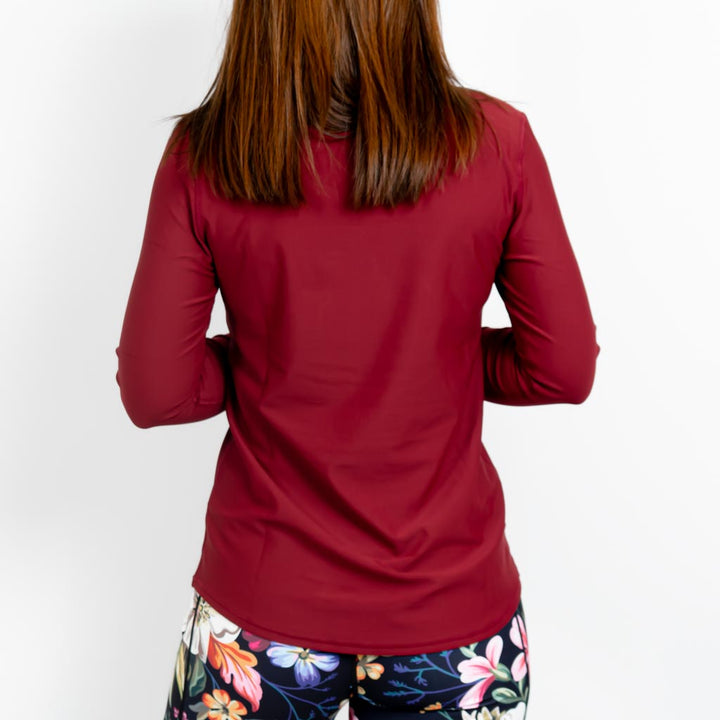 Vigga Fitted Bordeaux Long-Sleeve