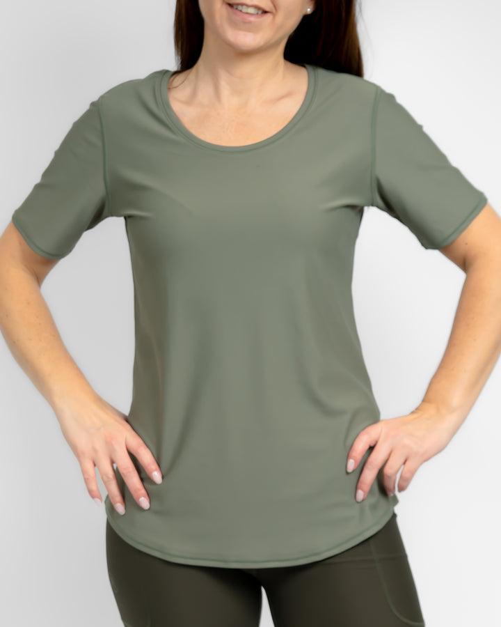 Vigga Fitted Dusty Green T-Shirt